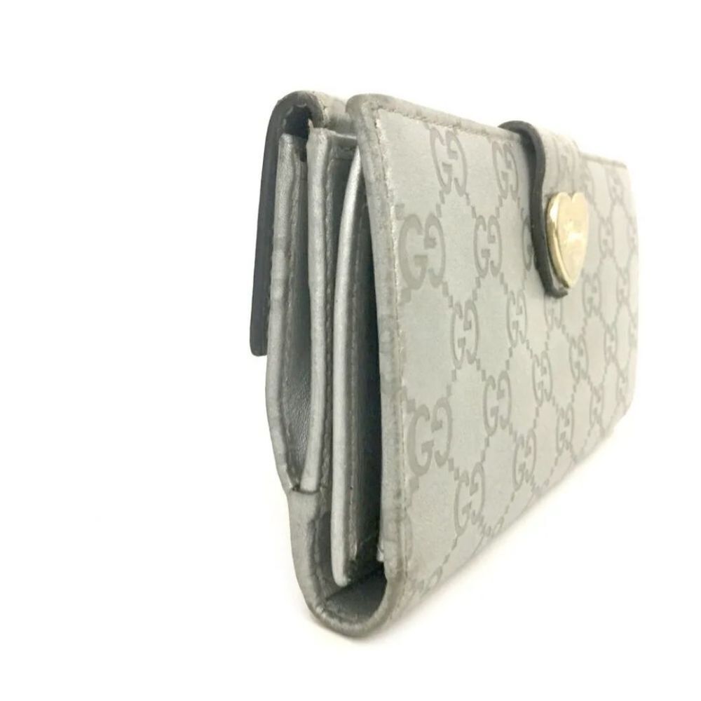 GUCCI Shima Heart Logo Clip Leather Long Bifold Wallet /S0930 - Picture 2 of 8